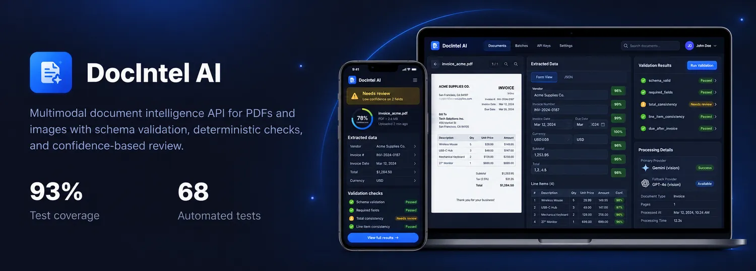 DocIntel — Vision-LLM extraction with human review