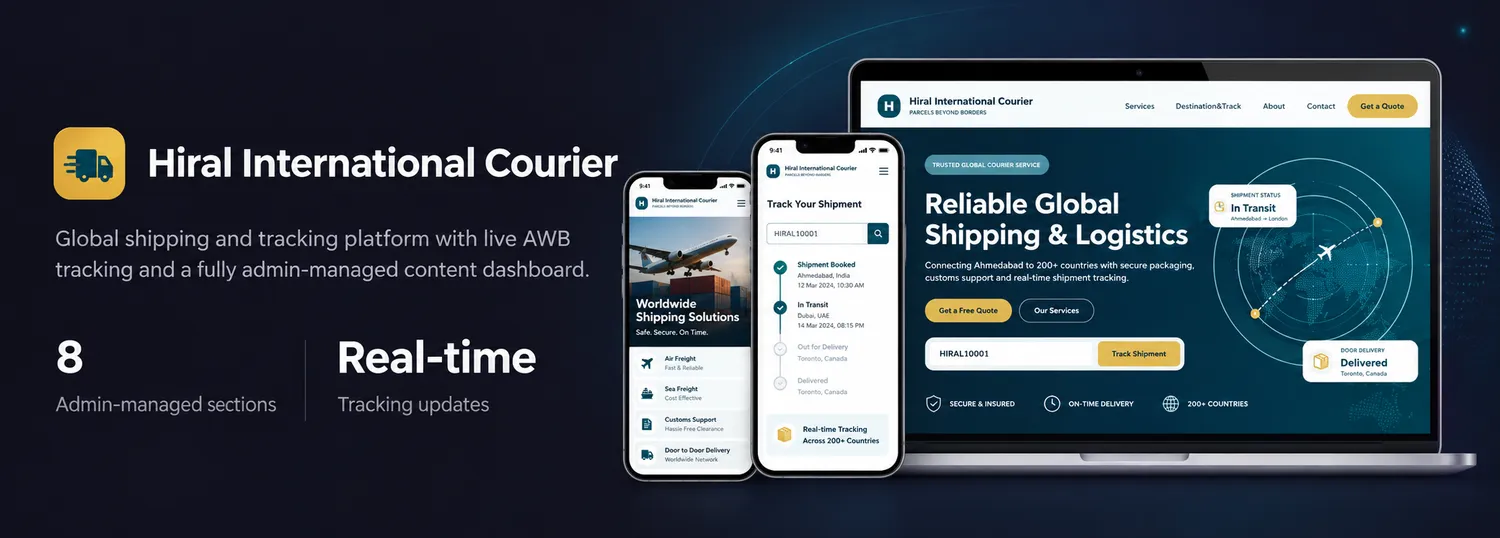 Hiral International Courier — Admin-controlled real-time tracking